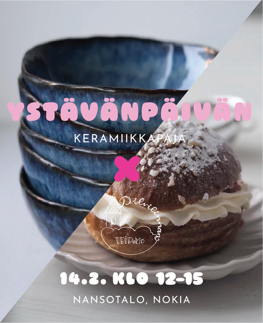 YSTÄVÄNPÄIVÄ X PILVILINNAN LEIPOMO -KERAMIIKKAPAJA LA 14.2. KLO 12-15